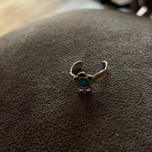New Adjustable Sterling Silver and Turquoise Toe or Finger Ring American Indian